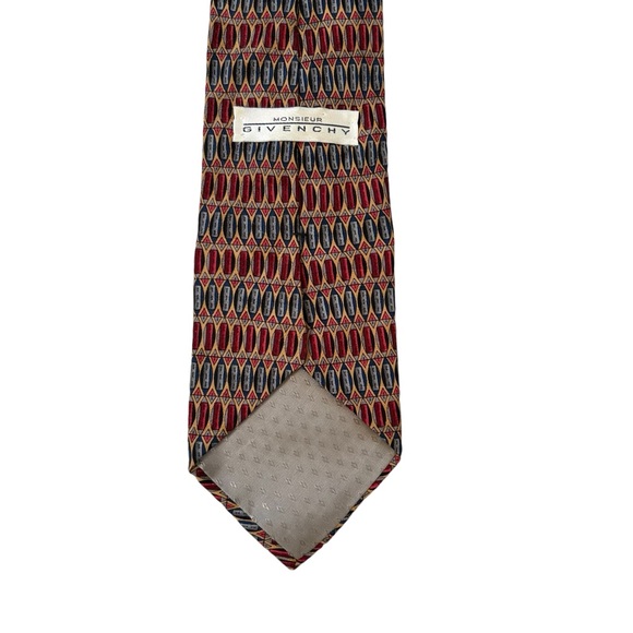 GIVENCHY MONSIEUR Mens Neck Tie 100% Silk Geometric Luxury Preppy Designer - Picture 15 of 16